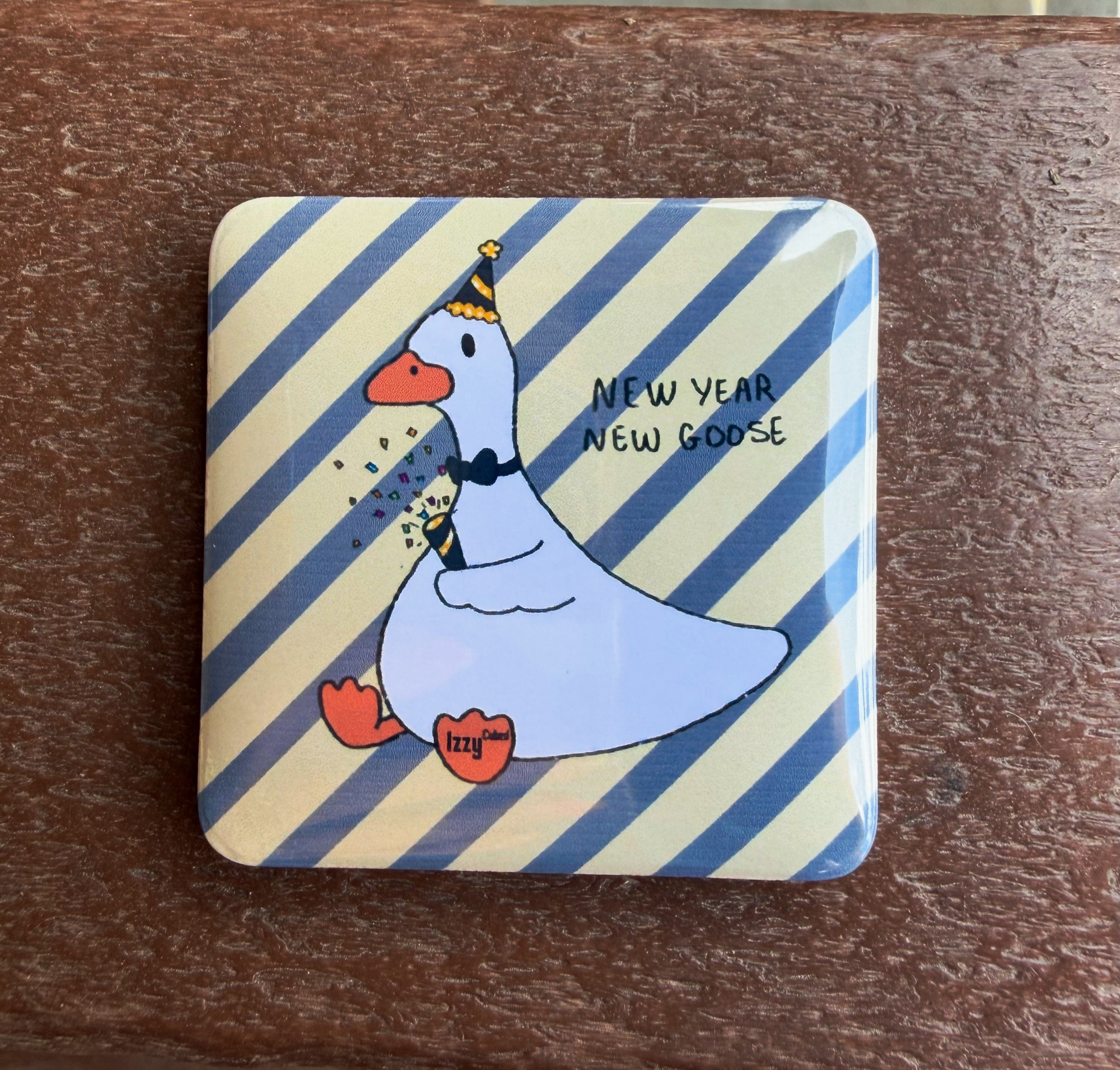 New Years Goose Magnet