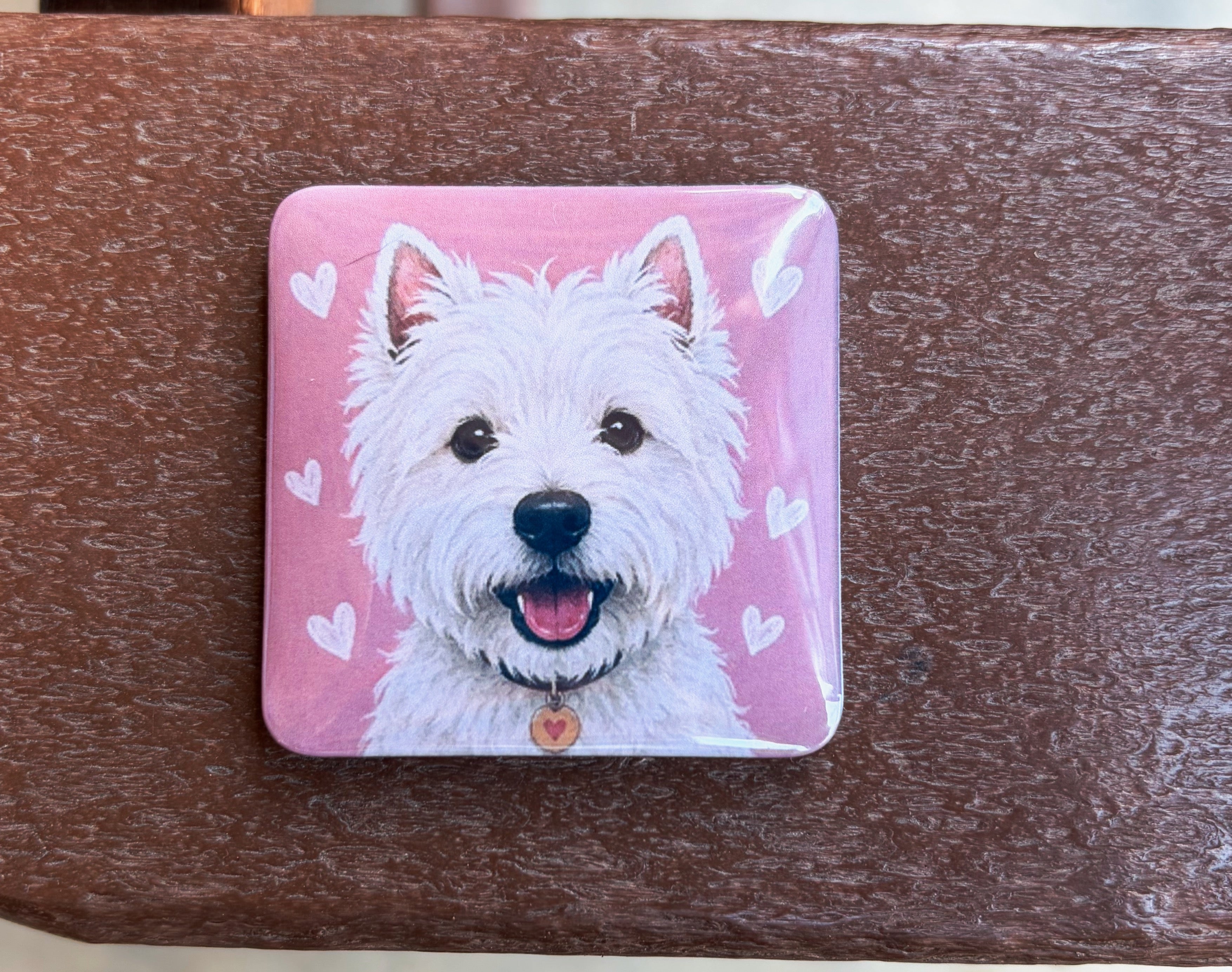White Dog Magnet