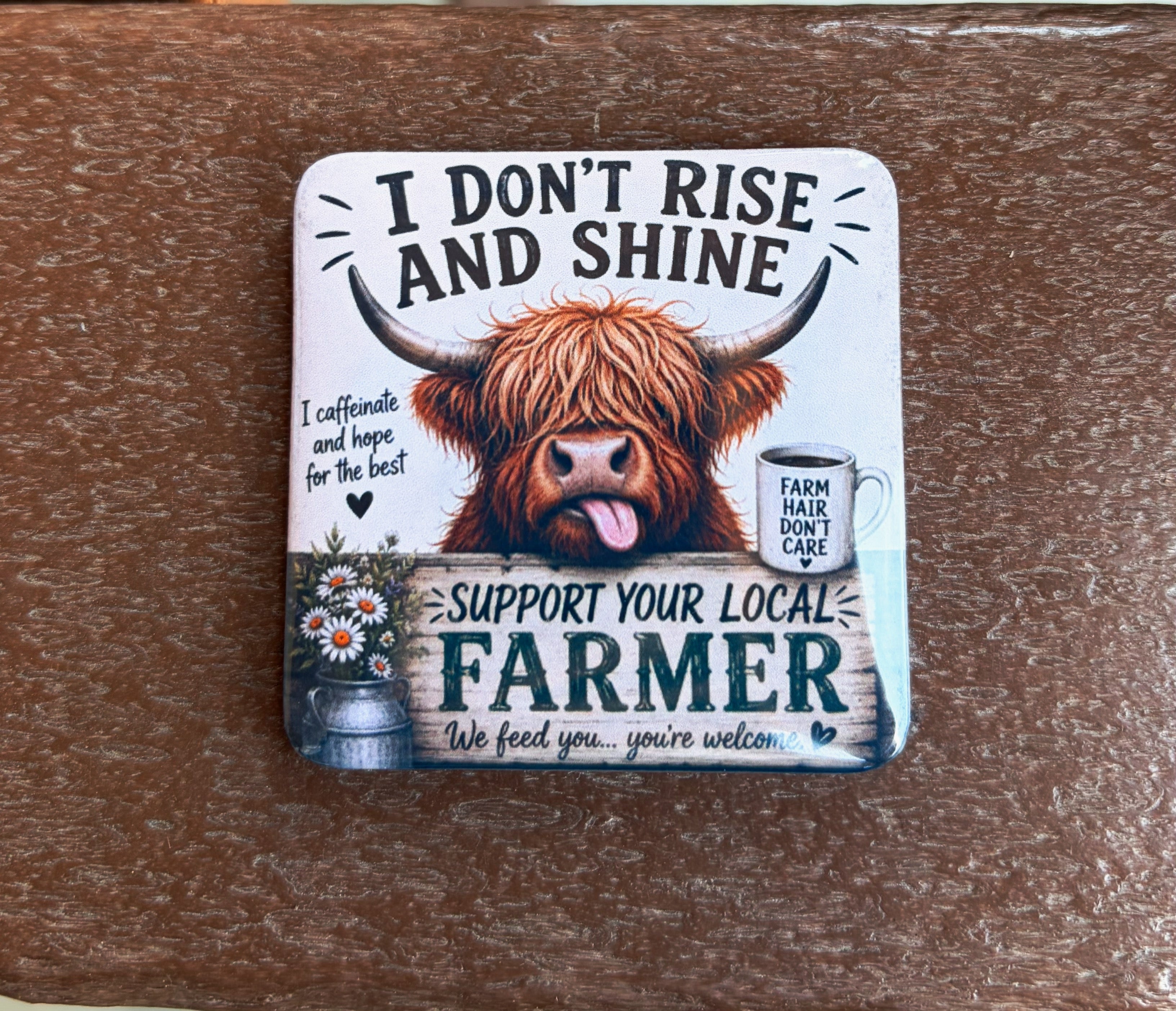I Don't Rise and Shine Cow Magnet